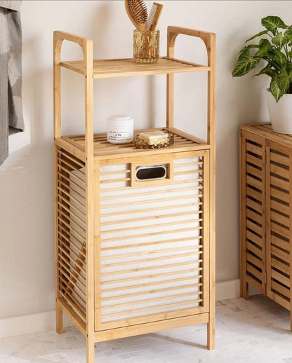 Bamboo bathroom/laundry room organizer