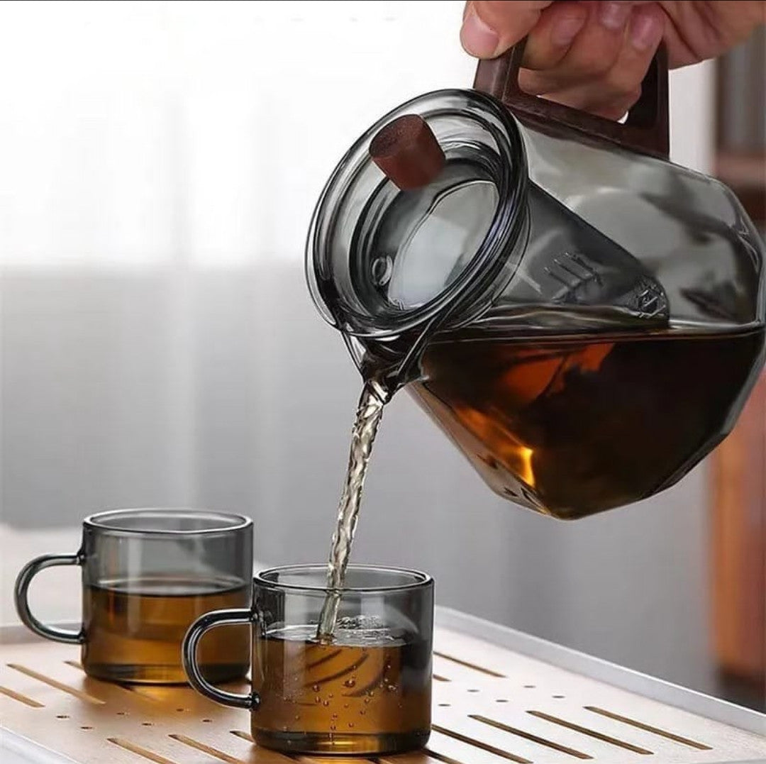 Diamond shaped heat resistant glass tea infuser Pot