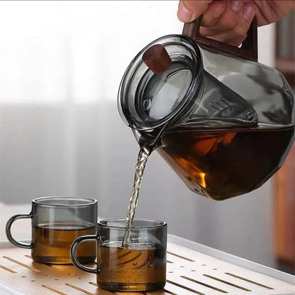 Diamond shaped heat resistant glass tea infuser Pot