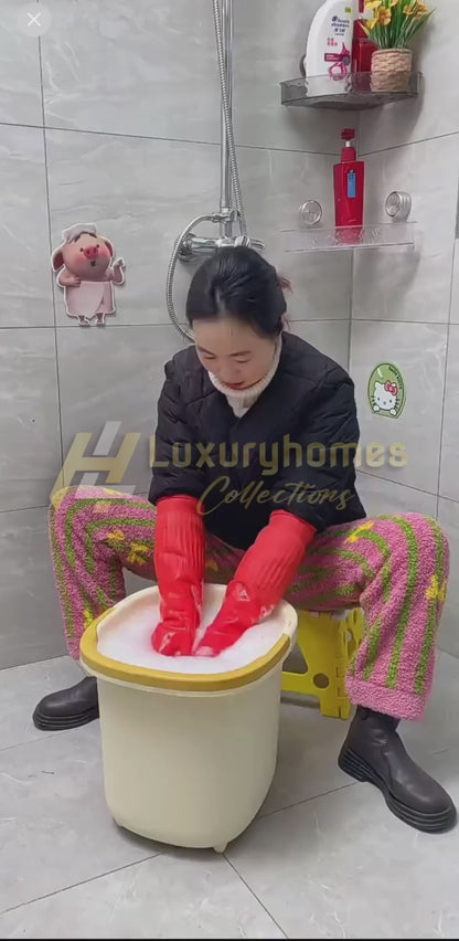 1 Pair Rubber Reusable Latex Household Hypoallergenic cleaning Gloves