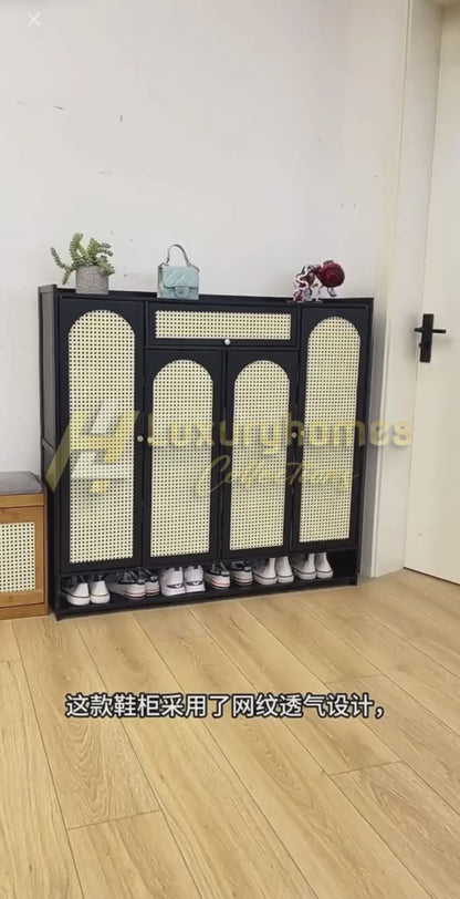 Wooden bamboo shoe rack / storage cabinet