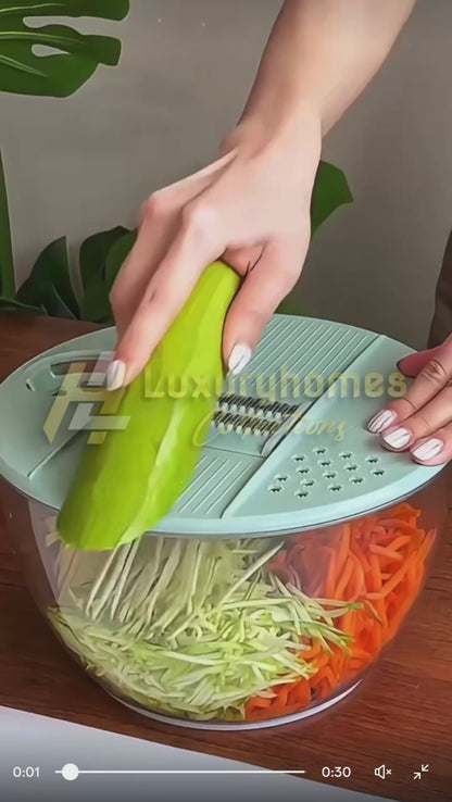 Multi-functional 8pcs Salad Spinner with Vegetable Chopper
