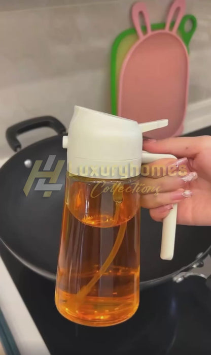 2-in-1 Oil Spray Bottle & Dispenser – Perfect for Controlled Cooking