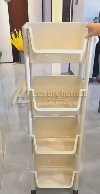 Trolley Bookshelf Kitchen Storage Slit