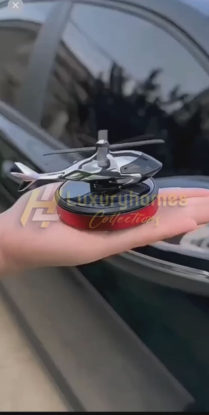 SOLAR POWER CAR FRESHENER HELICOPTER WITH ROTATING FAN