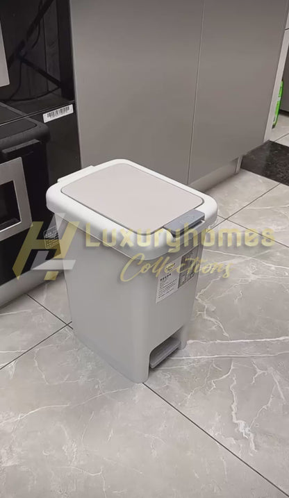 Pedal Dustbin with dual opening by foot press or hand press