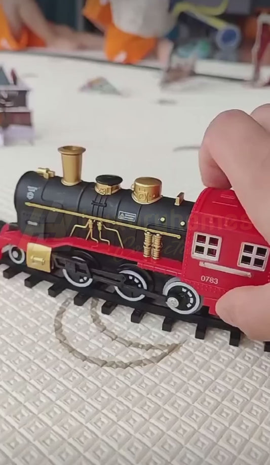 Electric Steam Train Toy Rail Car Set Steam Train Model