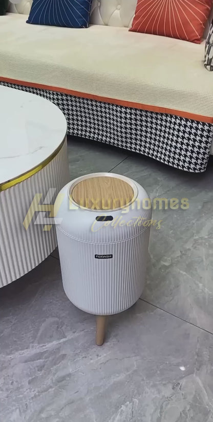 Round Intelligent Sensing Home Open Top Pressing Type 8L Large Capacity Storage Bucket with Legs