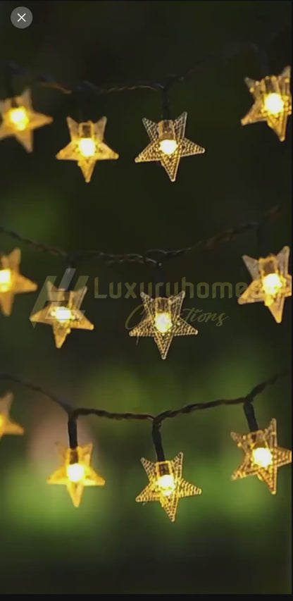 Solar Powered Outdoor Star Lights Christmas Theme