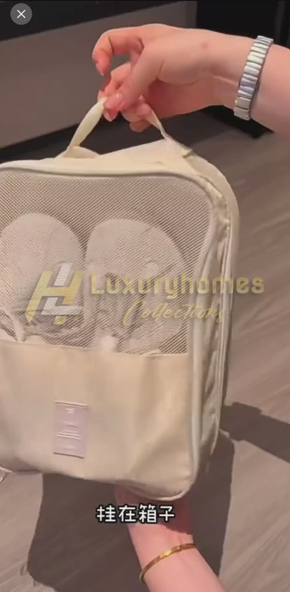 Waterproof  Travel  bag organizer  has 3 zip, 3 level shoe bag