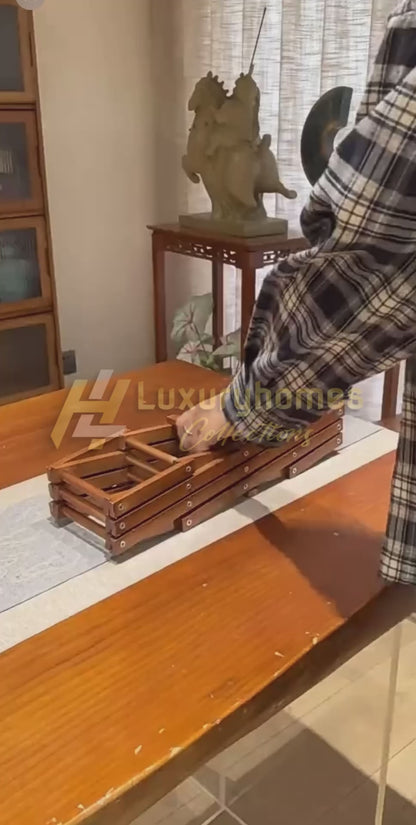 Foldable 10 Slot wooden wine bottle rack