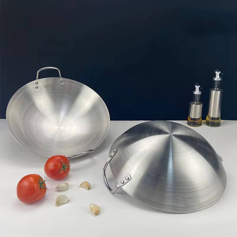 Thickened heavy gauge aluminum two  sided-handle wok frying pan
34cm