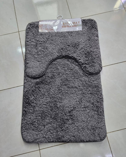 2pcs Ultra-Soft Plush Bath Mat Set