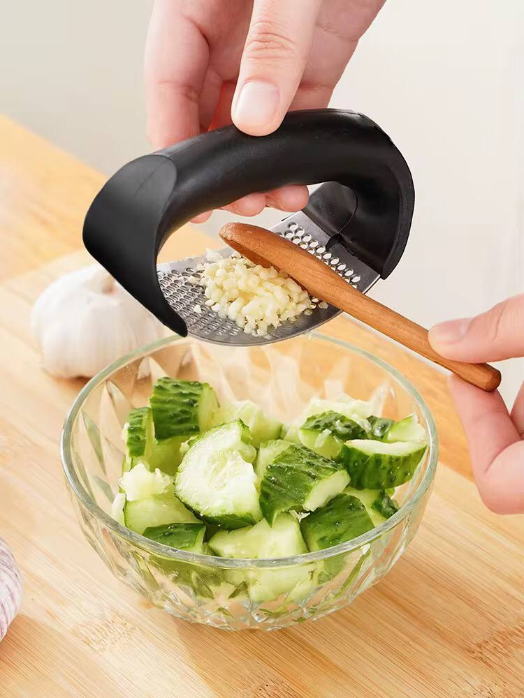 Stainless steel garlic press crusher