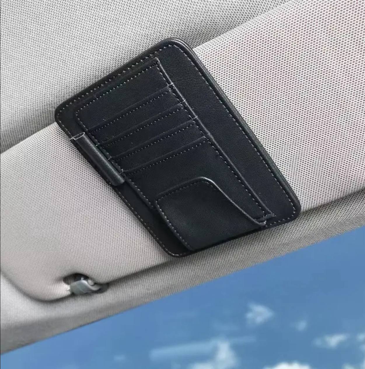 Car sun visor organizer
