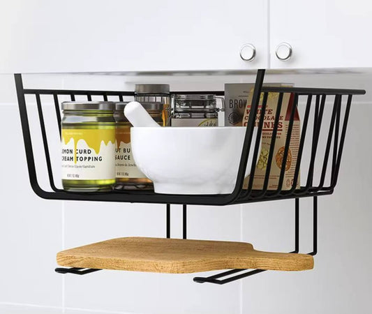 Under the cabinet partition hanging basket
