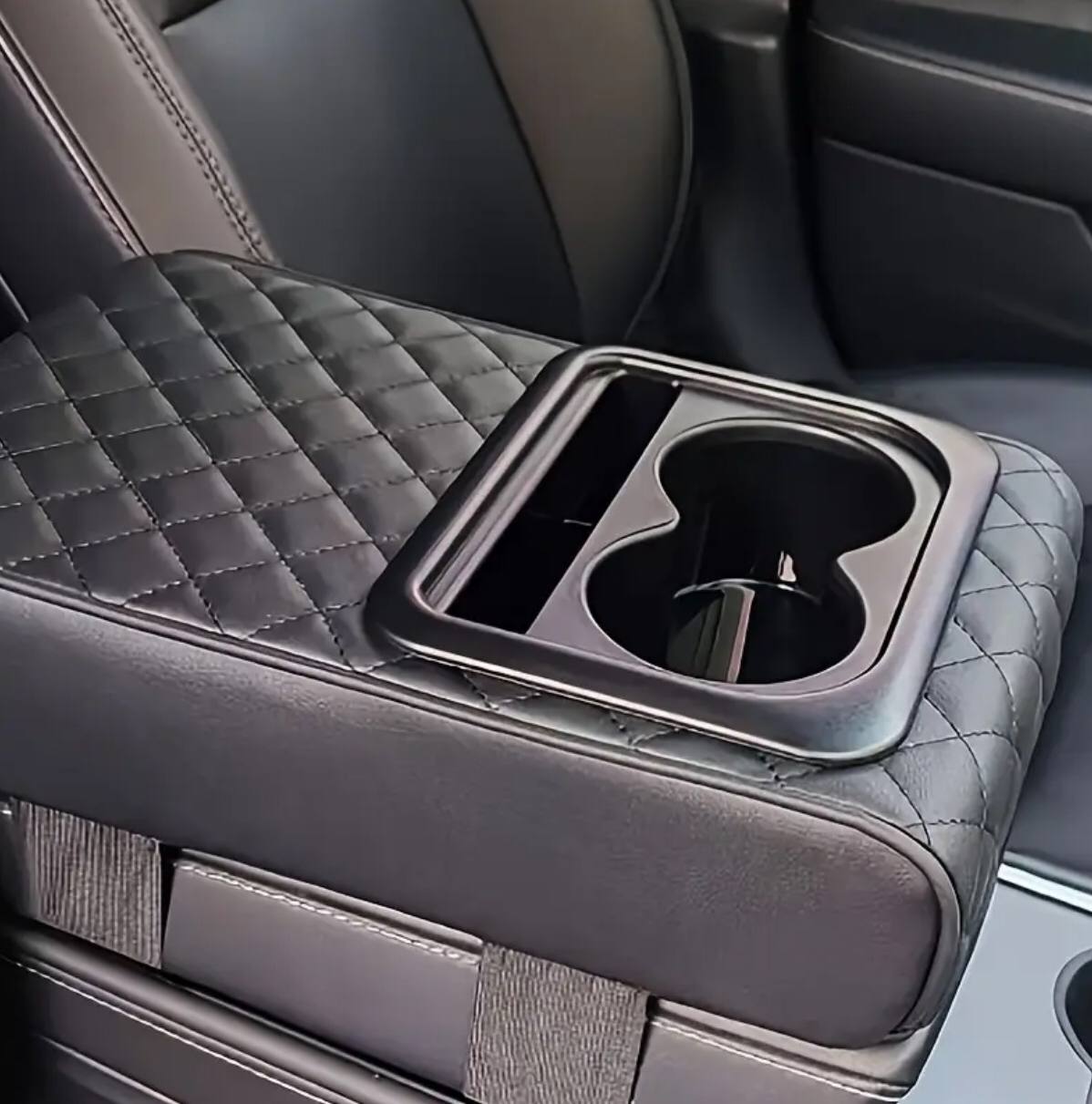 Auto center console armrest cushion with 2 cups holder