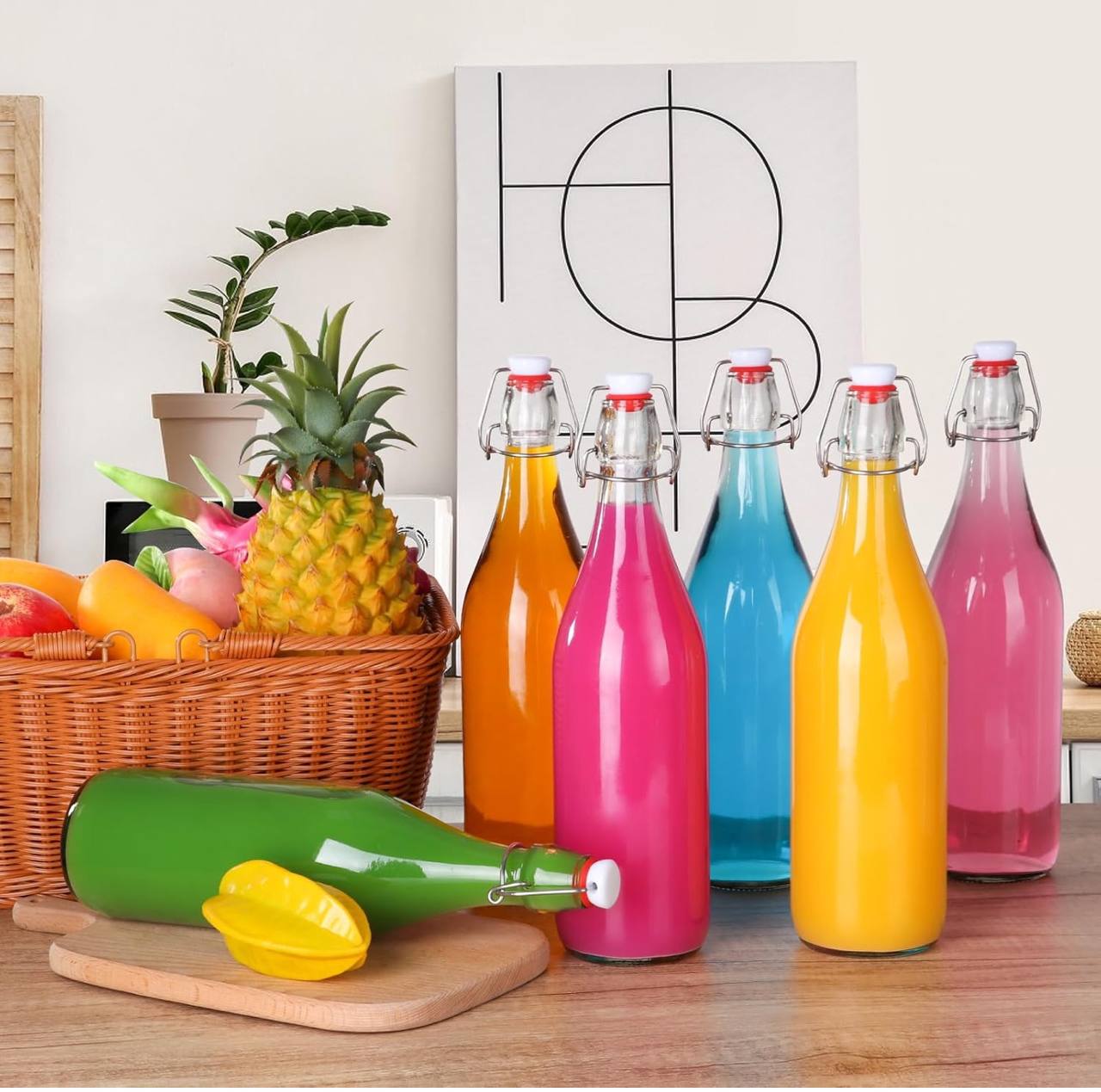Swing top glass bottles