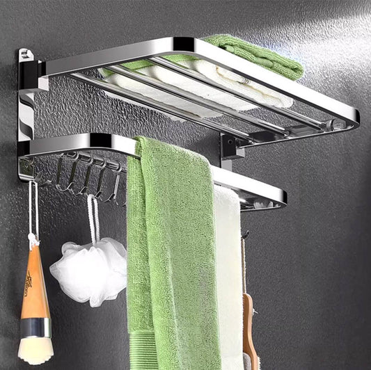 Bathroom wall mounted towel rack