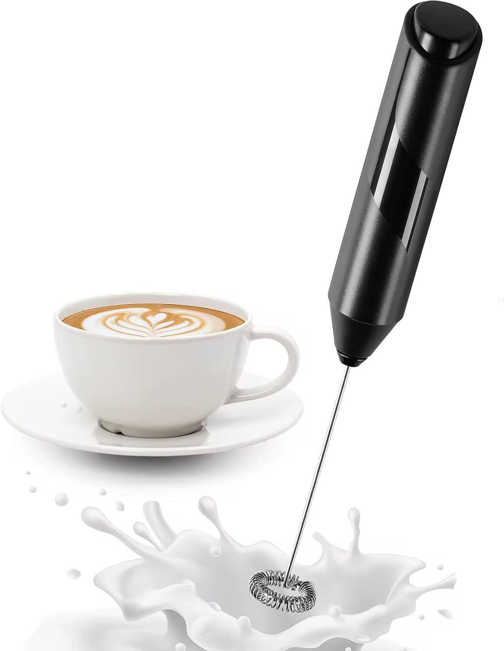 MINI Milk Frother USB Rechargeable 3 Speeds Foam Maker Coffee Whisk Mixer Electric Handle Blender Egg Beater