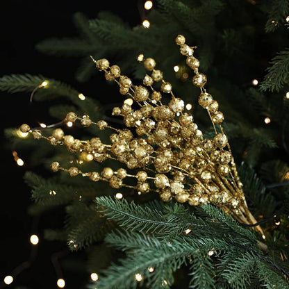 Christmas Tree Flower Arrangement Bouquet Bead String Decorative Ornament 40CM Christmas Glitter Stick