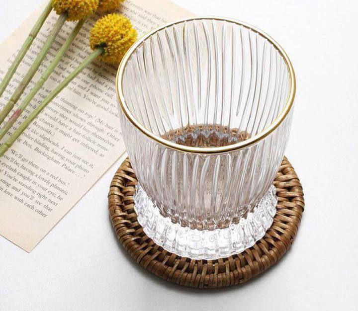 270ml whiskey glasses with gold rim