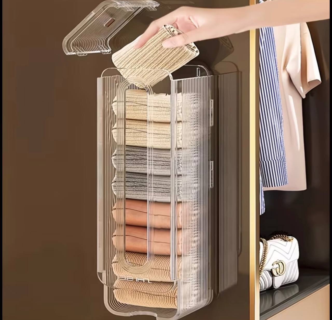 Wall mounted undergarments/socks organizer