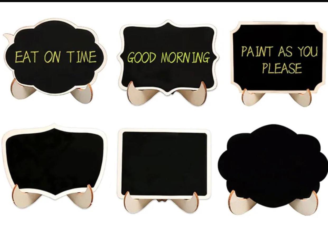 Creative multiple purposes Wood Mini Chalkboard Signs 
6 pcs