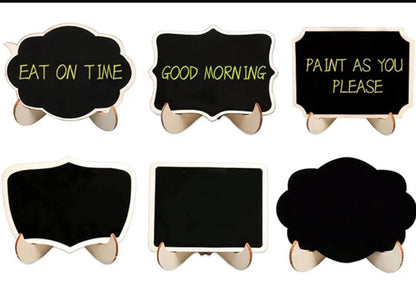 Creative multiple purposes Wood Mini Chalkboard Signs 
6 pcs