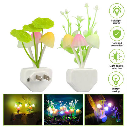 Automatic glow in the dark Flower LED PLUG on the wall night light