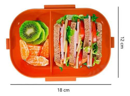 Oval Dino Cartoon themed Healthy Plastic Lunch Box