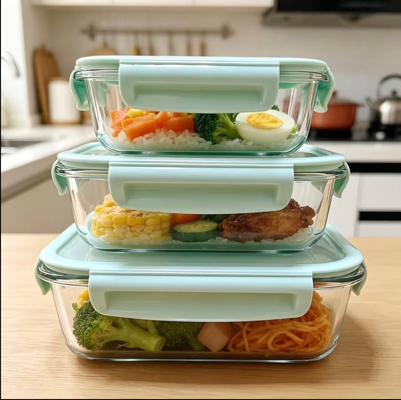 Borosilicate Glass Food Storage Containers with Lids -