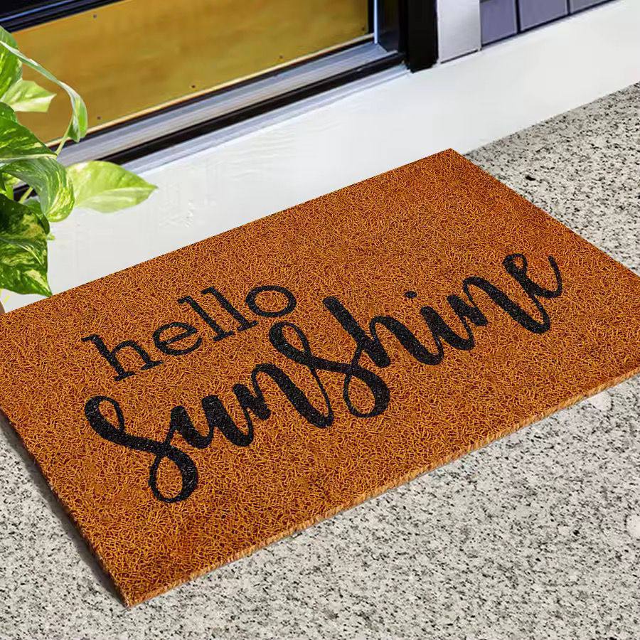 Entrance Doormat Indoor Outdoor PVC Antiwear Non Slip Waterproof Bathroom Carpet Faux Coconut Fiber Rugs Front Door Floor Mats.