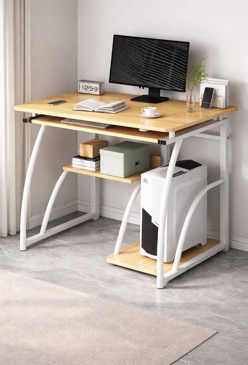 Ergonomic modern compact computer desk