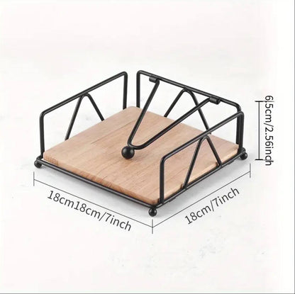 Luxury metallic serviette holder,with Bamboo place on