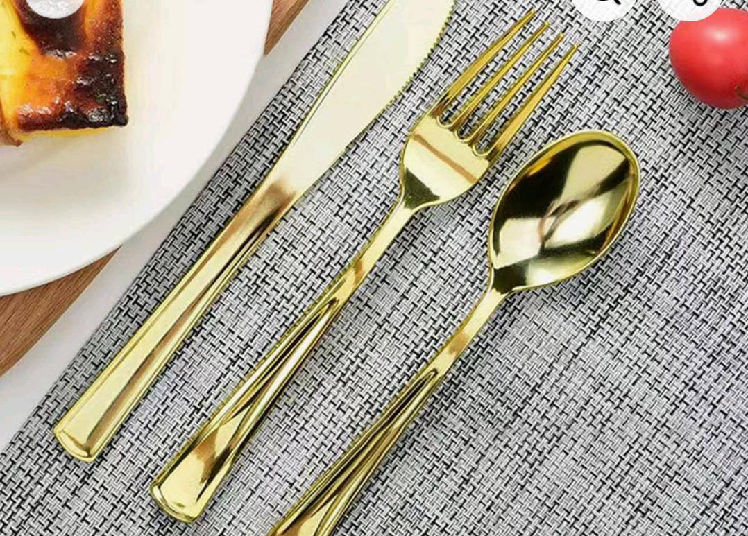 24Pcs Gold cutlery set