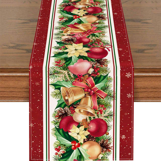 Christmas Table Runner Xmas Linen Table Cover Merry Christmas Decorations  Tablecloth