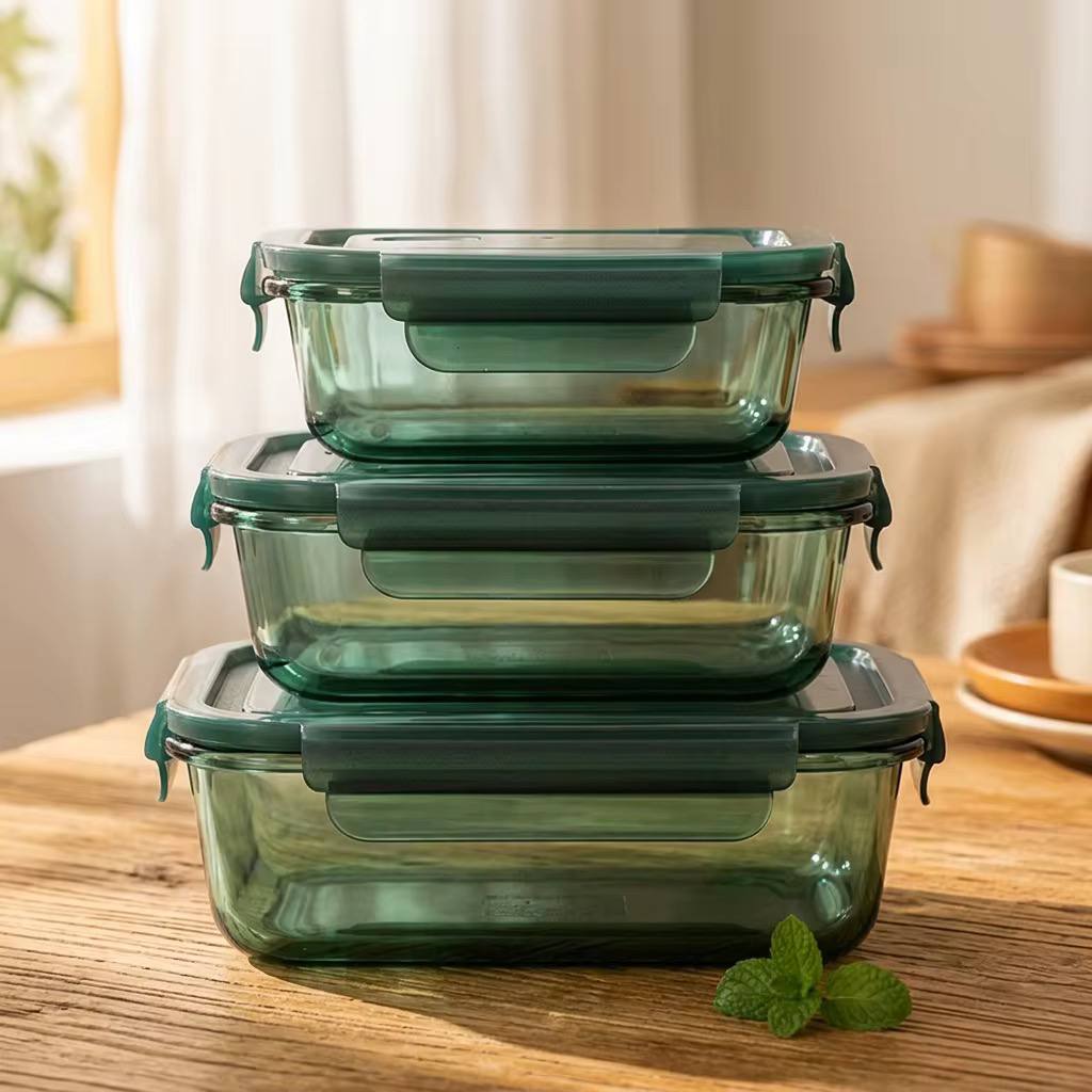 3 pcs glass food container set