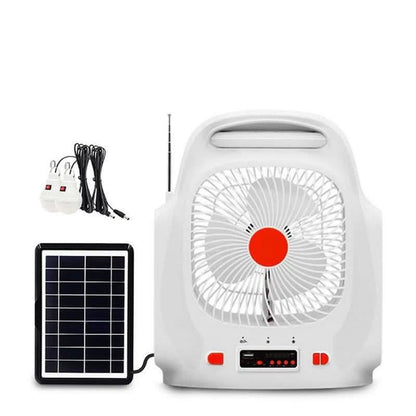 8-inch Rechargeable Solar Light Fan With Bluetooth Speaker EP-009