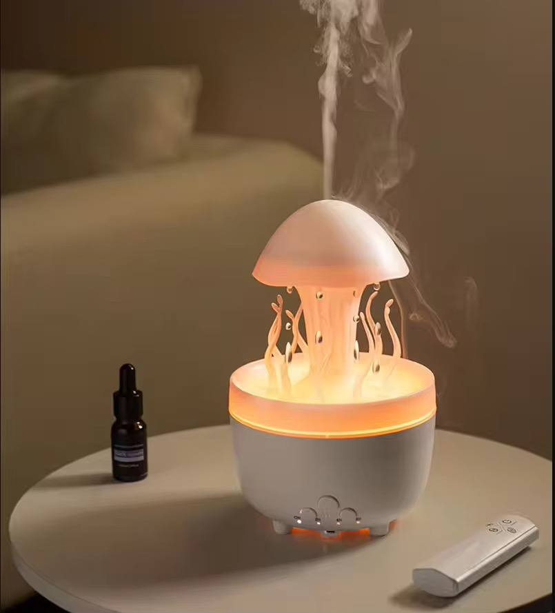 Raindrop Aromatherapy Cute Jellyfish rotating Air humidifier