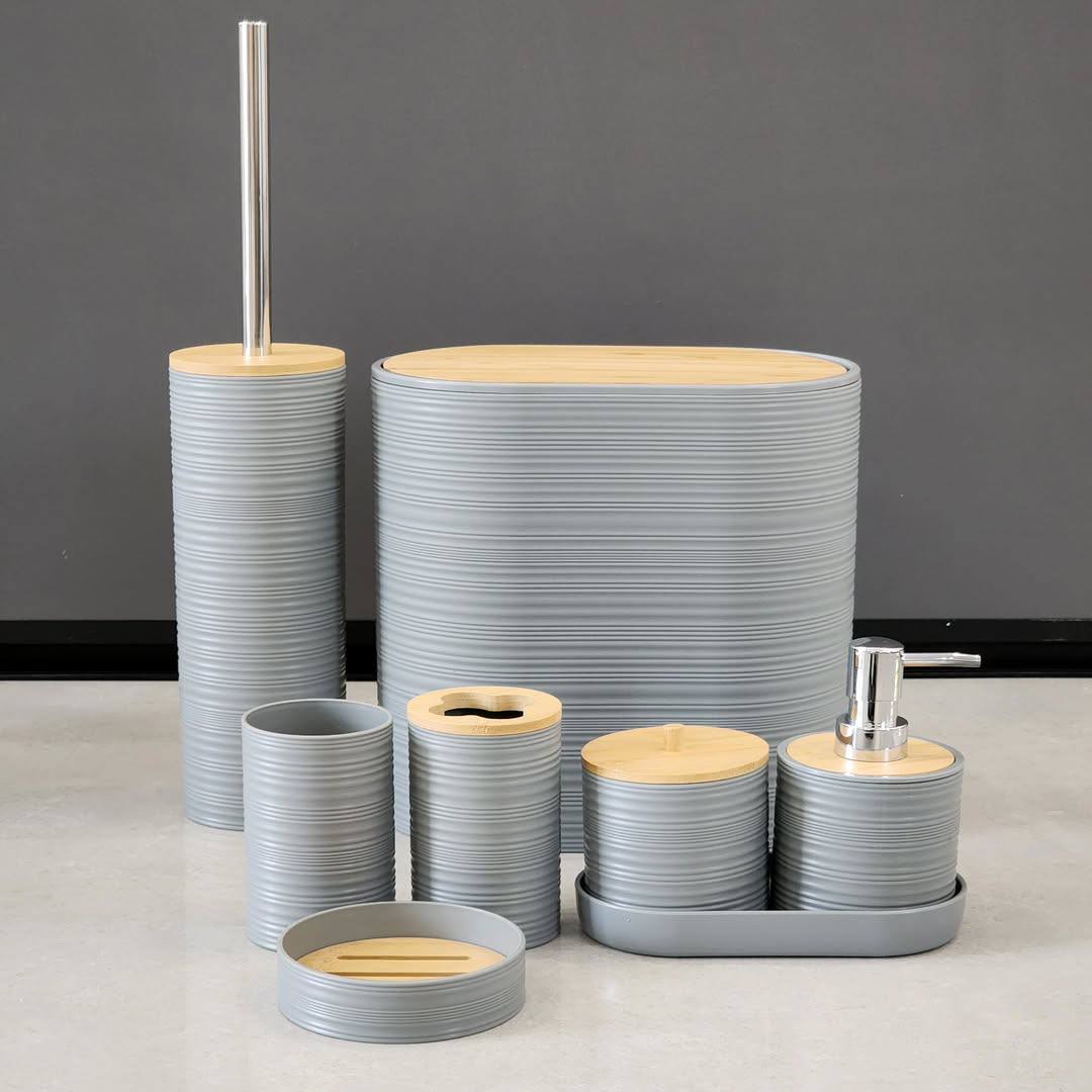 Luxury Bamboo Plastic Bathroom 
Accessories