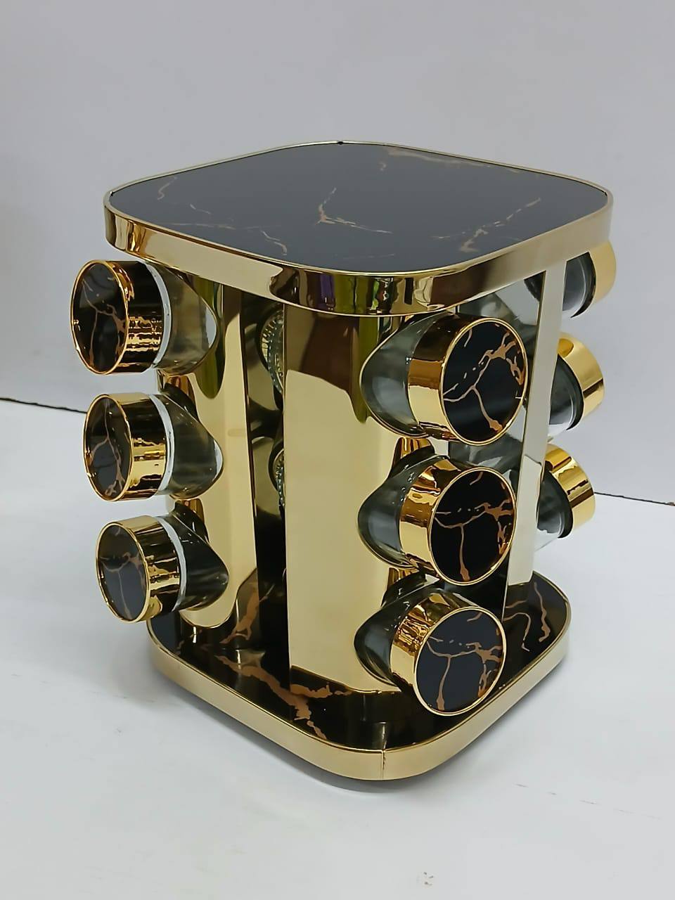 12 in 1  MARBLED ROTATING SPICE RACK