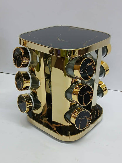 12 in 1  MARBLED ROTATING SPICE RACK