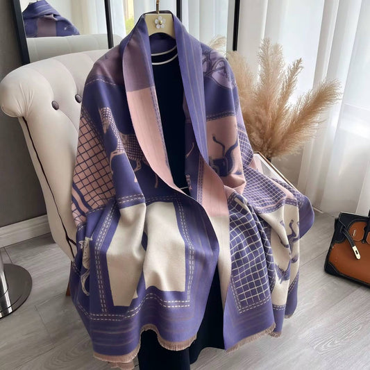 Luxury Floral Print Scarf for Women