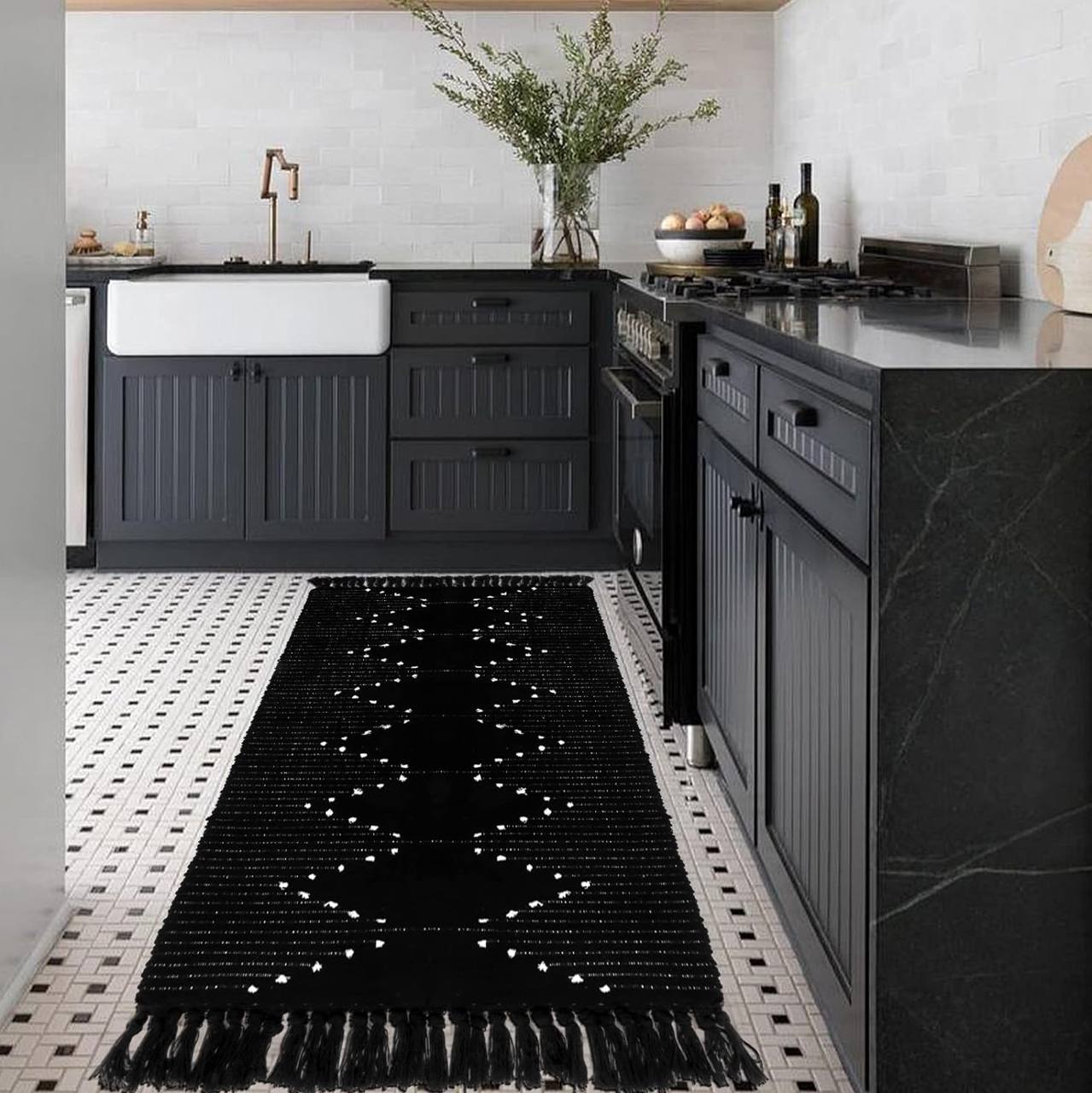 Bohemian Geometric Rugs with Tassles