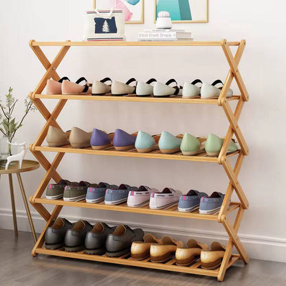 5-Tier Foldable Bamboo Shoe Rack