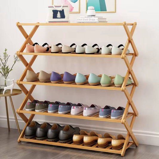5-Tier Foldable Bamboo Shoe Rack