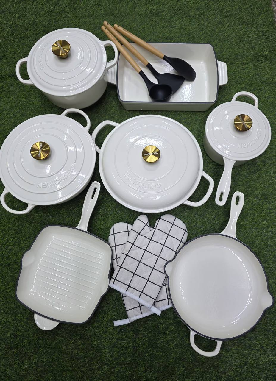 12 pcs Enamel Cast iron cooking pots