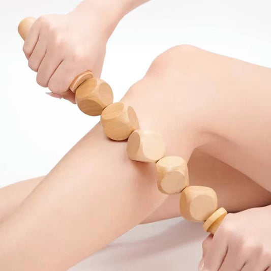 Wooden Massage Roller 6 Cube Design Body Roller Massage Stick