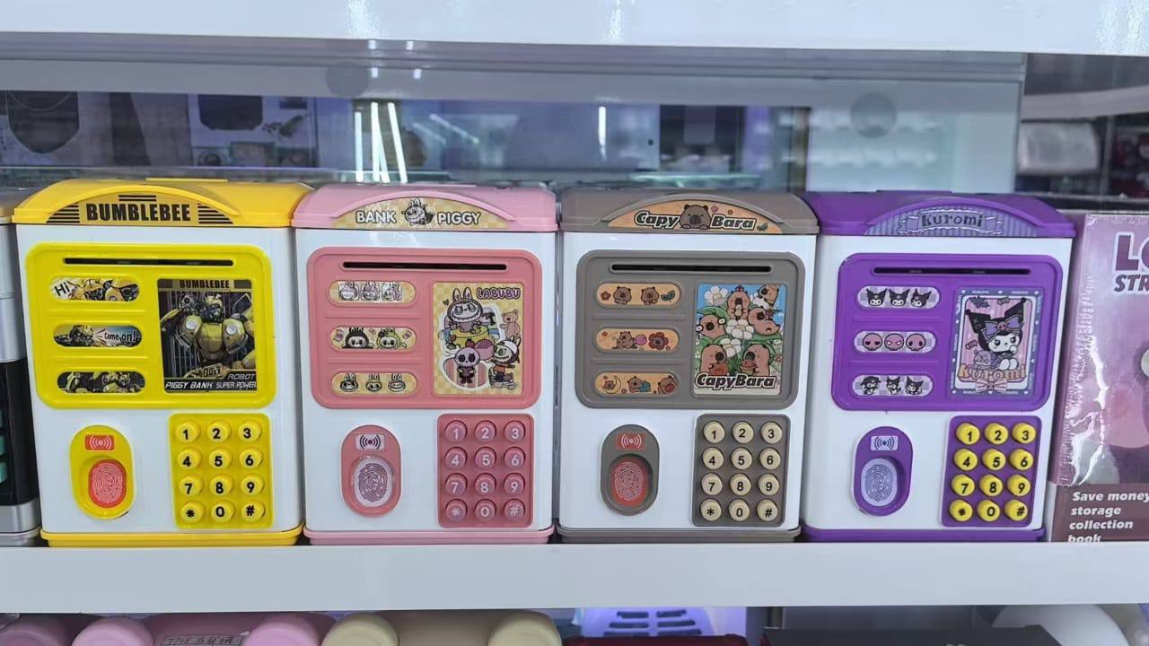 Finger print electronic piggy home bank with music